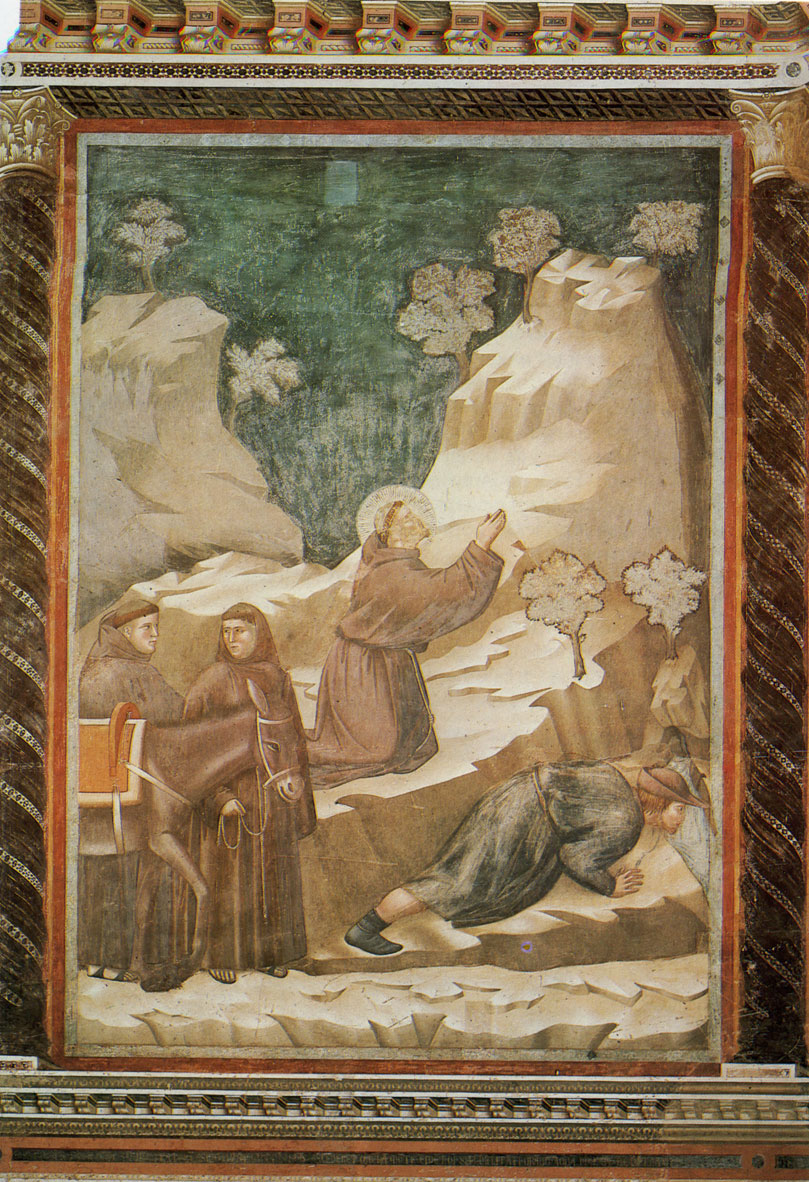 Джотто - Св. Франциск источает воду из скалы