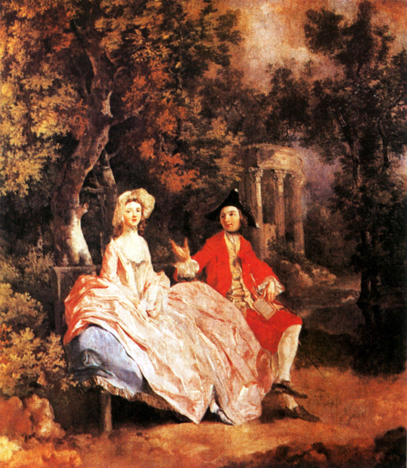 3. Молодая пара в парке (Автопортрет с женой) 1746/47. X., м. Париж, Лувр