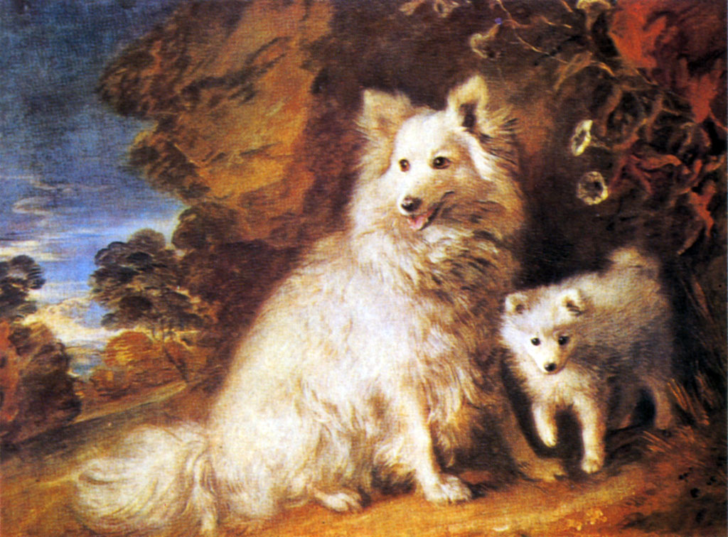 73. Две собаки (Бич и Паппи). Ок. 1777. X., м. Лондон, Национальная галерея