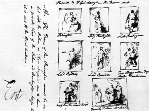 58. Фрагмент письма Гейнсборо с указанием о развеске его картин на академической выставке 1784 года