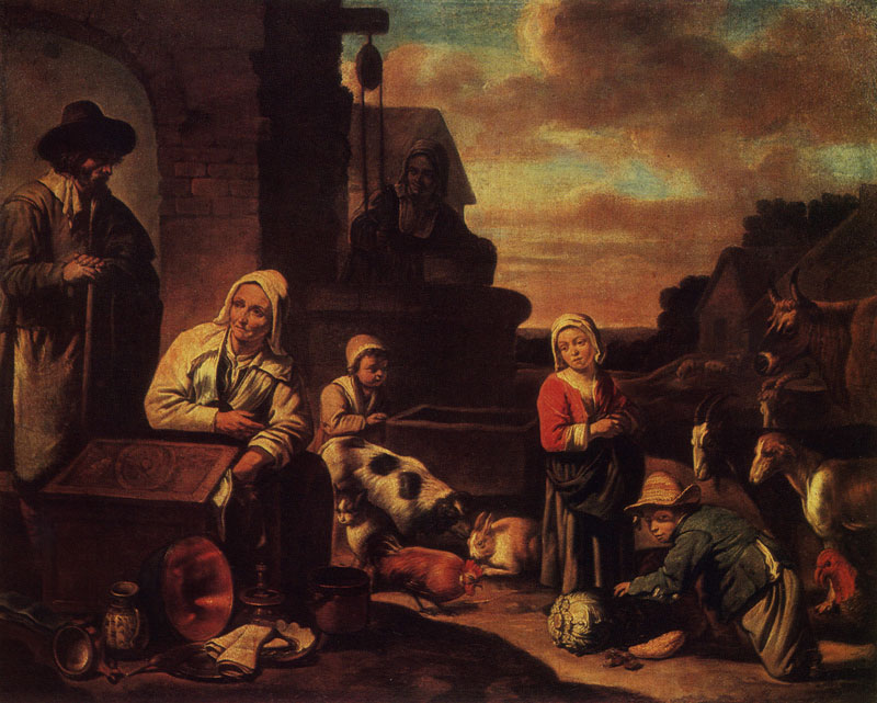 14 PEASANTS BY THE WELL