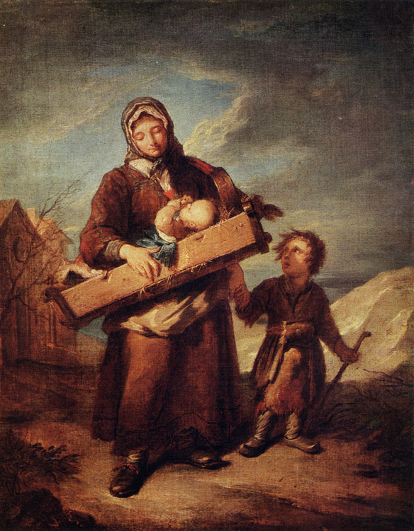 62 BEGGAR WOMAN WITH CHILDREN (SAVOYARDE). 1737