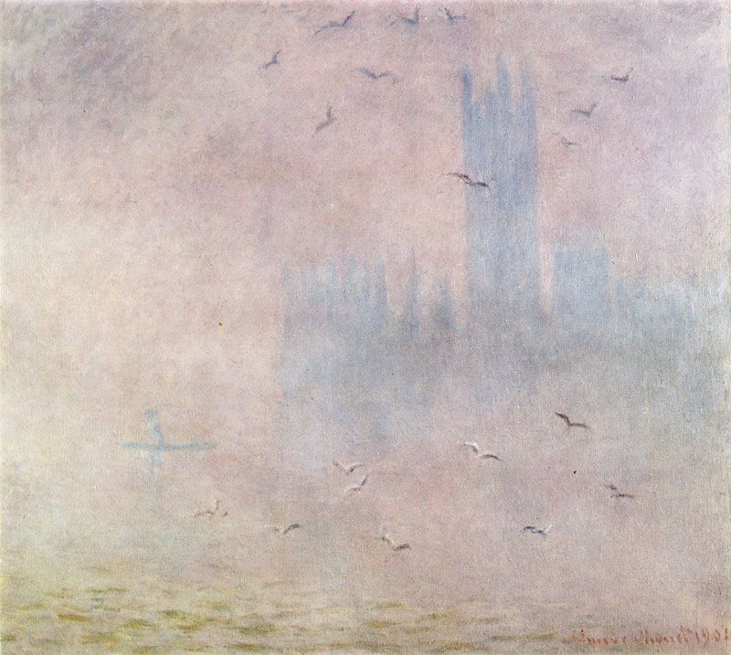 153 SEA GULLS. THE THAMES IN LONDON. THE HOUSES OF PARLIAMENT. 1904