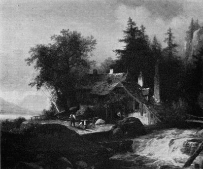 605 A HUT BY A WATERFALL. 1863