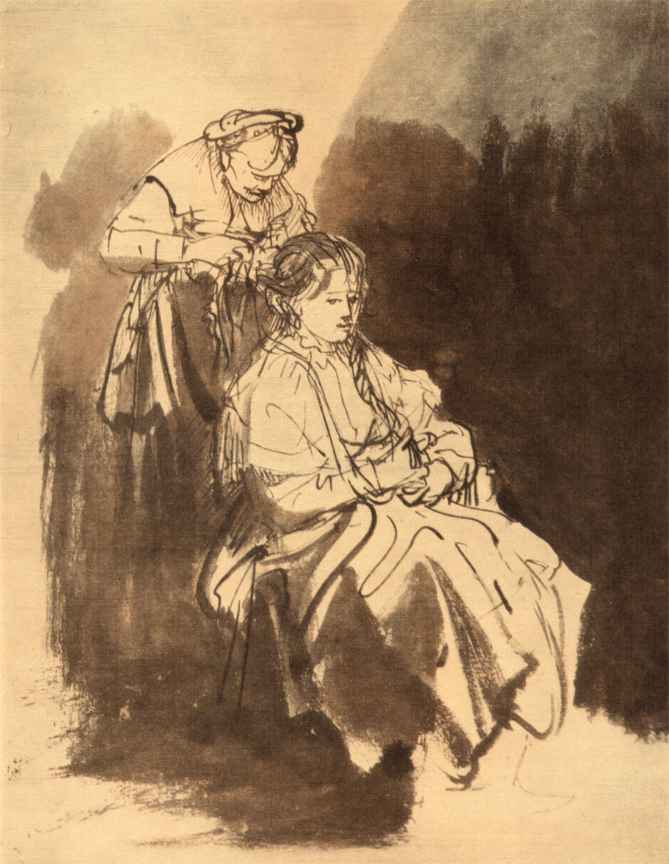 Рембрандт. Молодая женщина за туалетом. Ок. 1632 - 1634