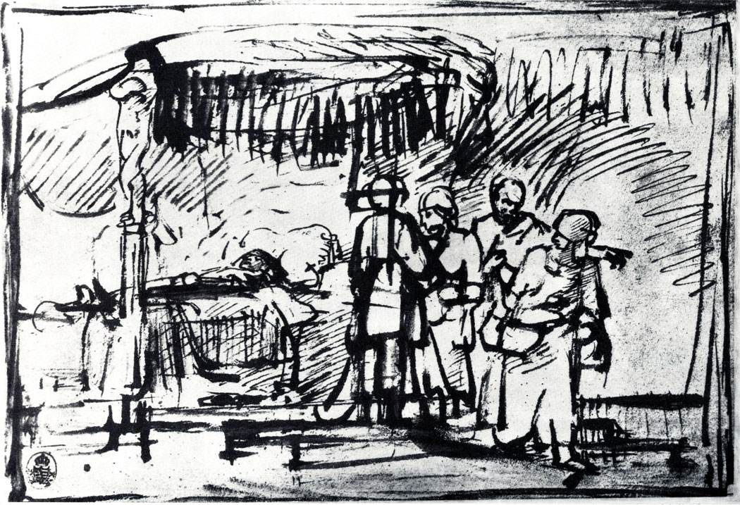 Рембрандт. Св. Петр у смертного ложа Тавифы. 1660 - 1665