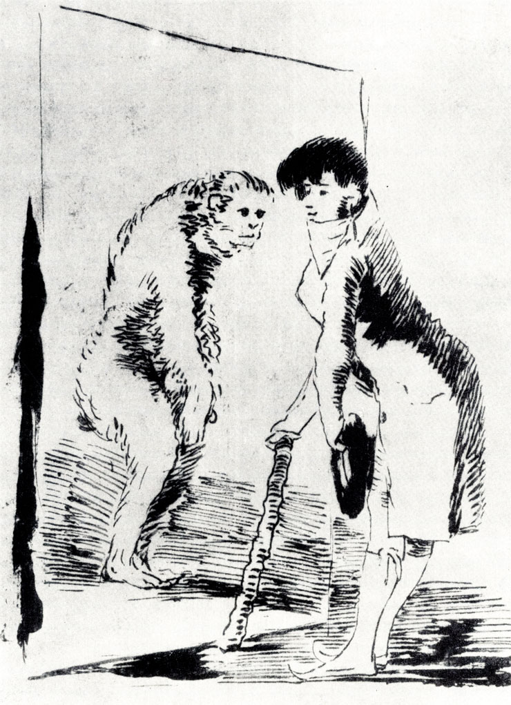 Гойя. 'Щеголь'. Рисунок из серии 'Нескромное зеркало'. 1792 - 1797