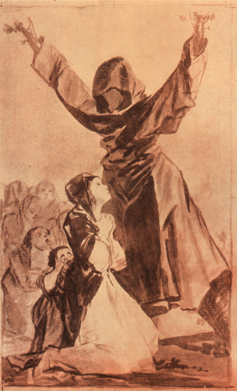 Гойя. 'Чего не сделает портной!'. Рисунок к офорту из серии 'Капричос' (№ 52). 1792 - 1797