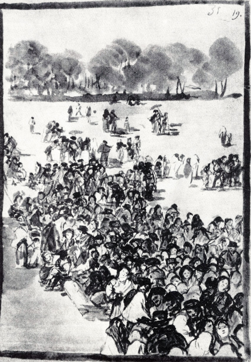 Гойя. Гуляние на лугу Сан-Исидро. 1818 - 1819