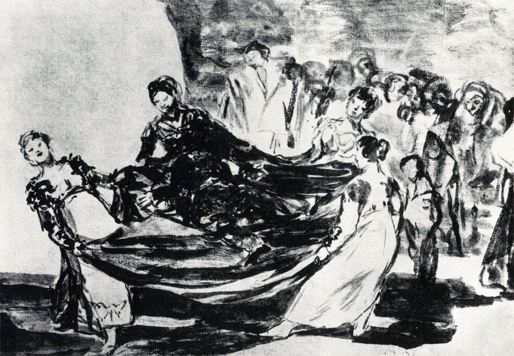 Гойя. 'Эль Пелеле'. Рисунок к офорту из серии 'Диспаратес' (№ 1). 1815 - 1819