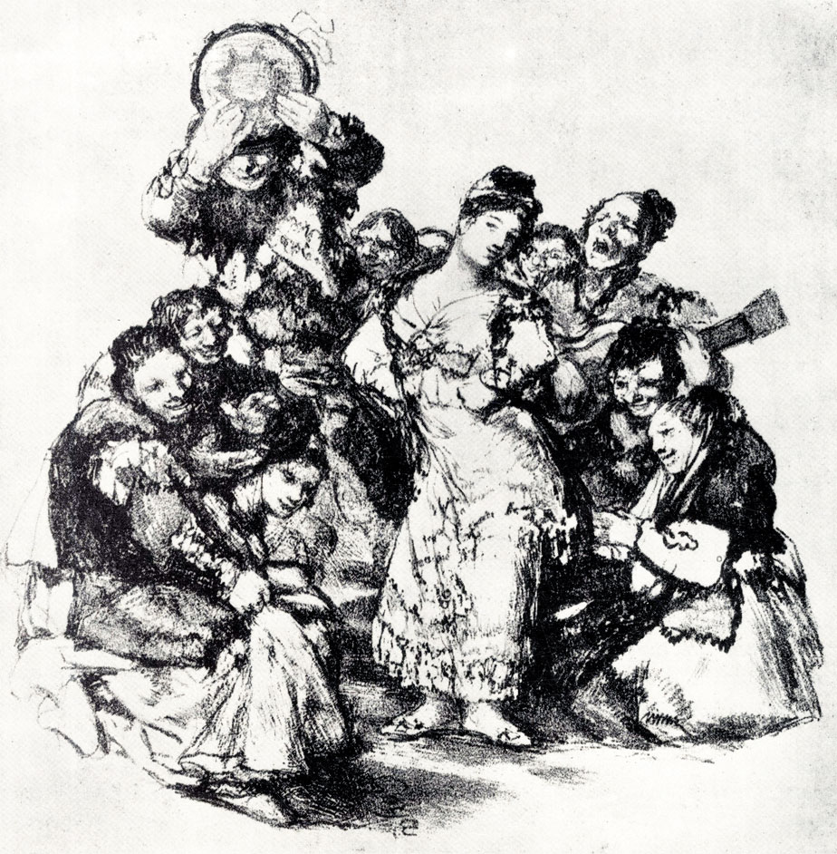 Гойя. Андалузский танец Эль-Вито. 1825. Литография