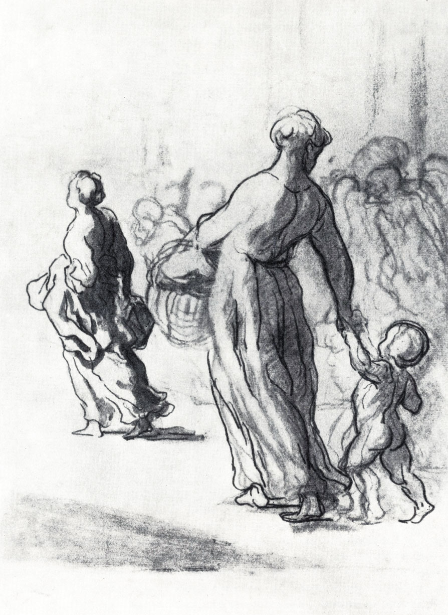 Домье. Женщтна с ребенком. Ок. 1850