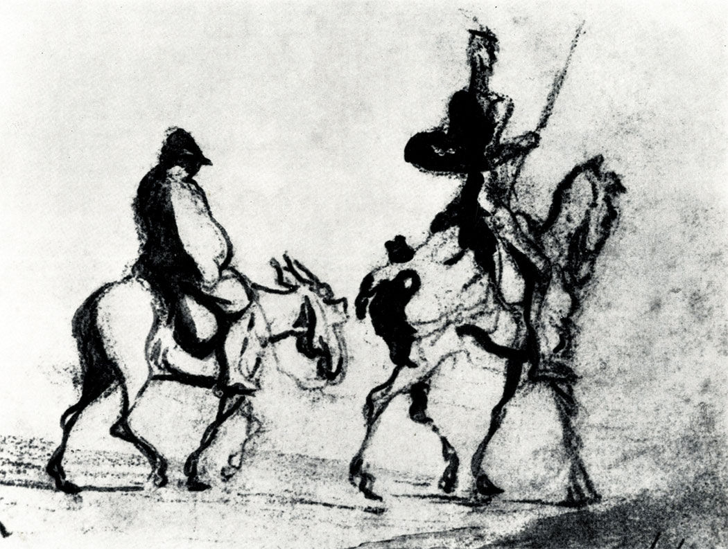 Домье. Дон-Кихот и Санчо. Ок. 1870