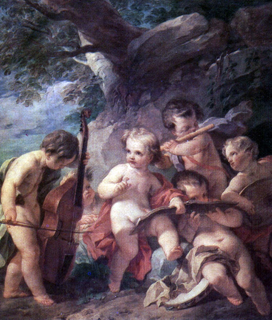 Франсуа Лемуан (1688 - 1737) Французская школа. Гений музыки. Холст, масло. 91X73. Государственный Эрмитаж