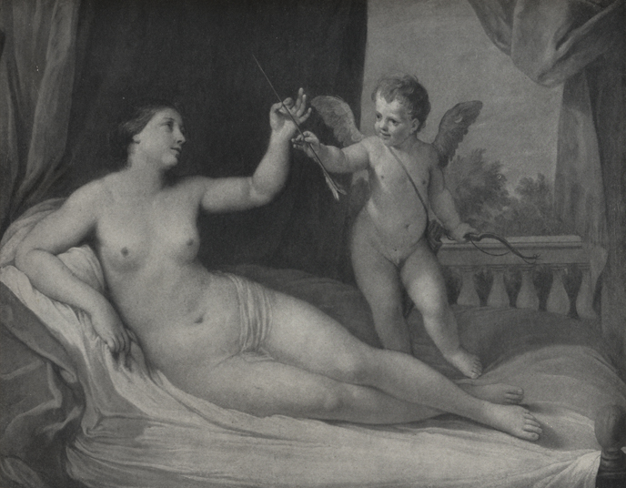 Гвидо Рени - Лежащая Венера с амуром