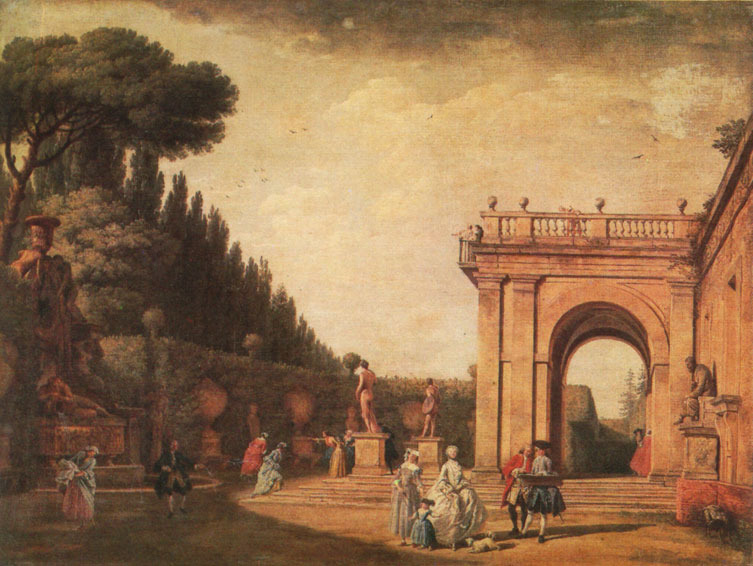Клод Жозеф Верне - Вид в парке Людовизи в Риме