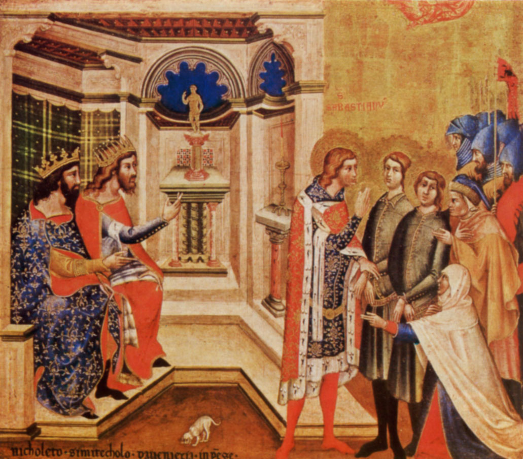 Никколо Семитеколо - Св. Себастьян ободряет двух христиан перед судом императоров