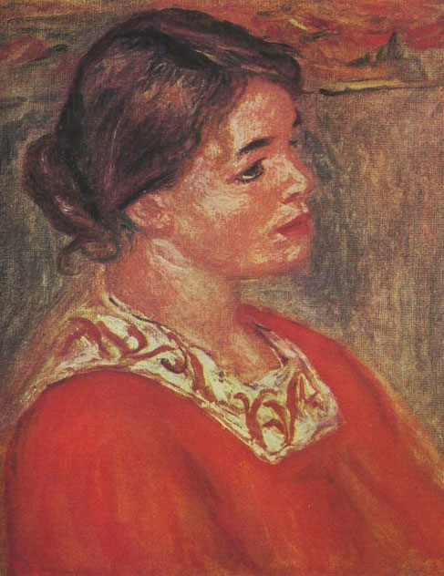 Пьер Огюст Ренуар - Женщина в красной блузке